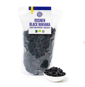 Bio Bukhara Rosinen ohne Öl, FLO-Fairtrade 1kg AB JUNI